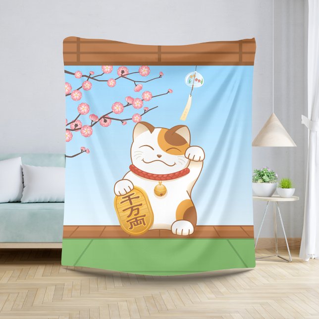 Japanisch Lucky Calico Cat, Maneki Neko Sherpadecke (Von Creator hochgeladen)