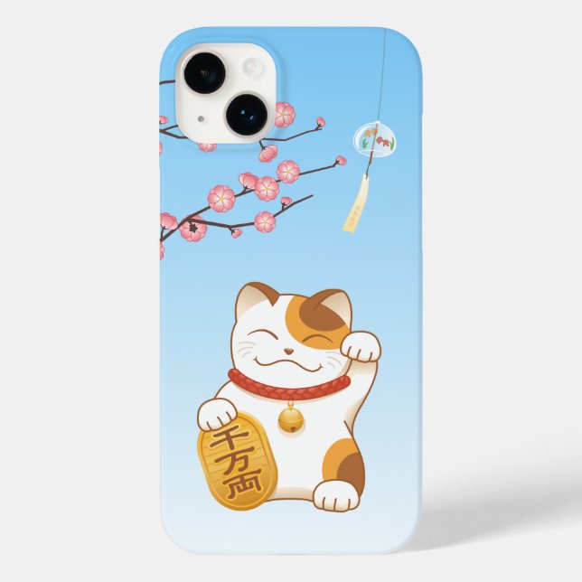 Japanisch Lucky Cat, Calico Maneki Neko Case-Mate iPhone Hülle (Rückseite)
