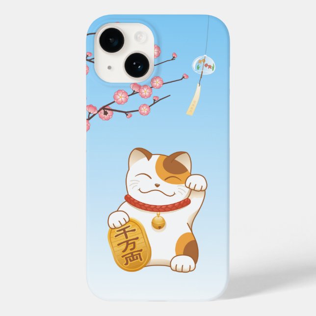 Japanisch Lucky Cat, Calico Maneki Neko Case-Mate iPhone Hülle (Rückseite)