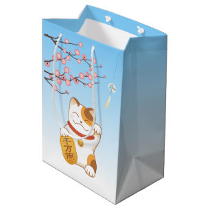 Japanisch Lucky Cat, Calico Maneki Neko Mittlere Geschenktüte