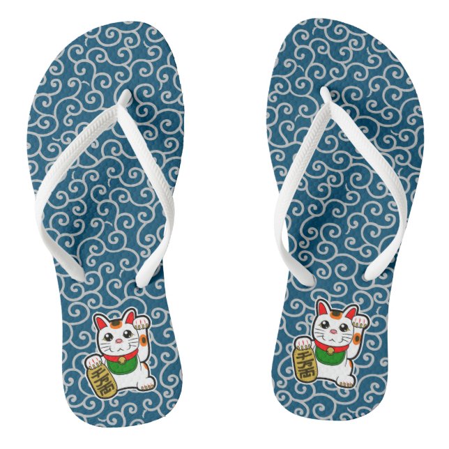 Japanisch Lucky Cat - Maneki Neko Flip Flops (Fußbett)
