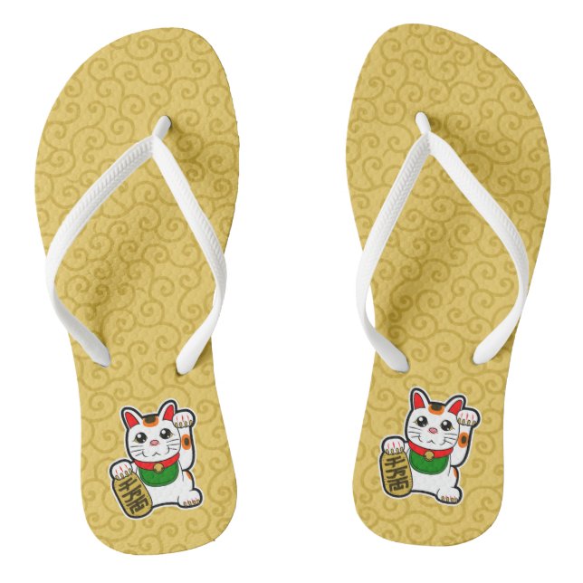 Japanisch Lucky Cat - Maneki Neko Flip Flops (Fußbett)