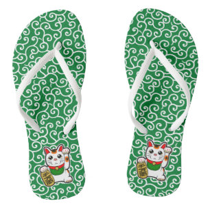 Japanisch Lucky Cat- Maneki Neko Flip Flops