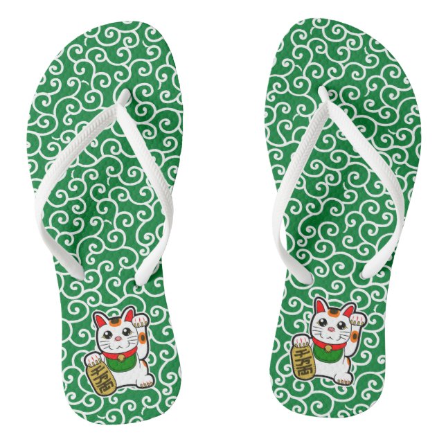 Japanisch Lucky Cat- Maneki Neko Flip Flops (Fußbett)