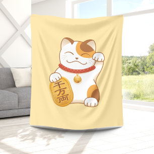 Japanisch Lucky Cat, Maneki Neko Luck gutes Glück Fleecedecke