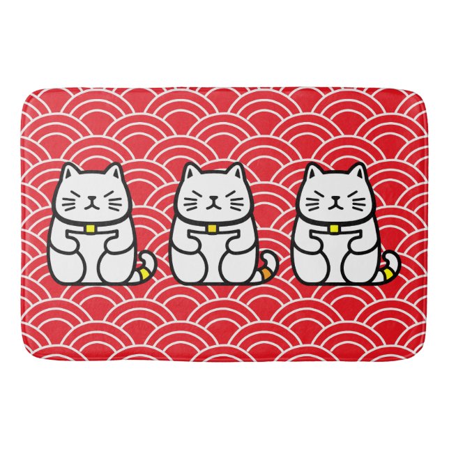 Japanisch Lucky Cat oder Maneki-Neko Badematte (Vorderseite)