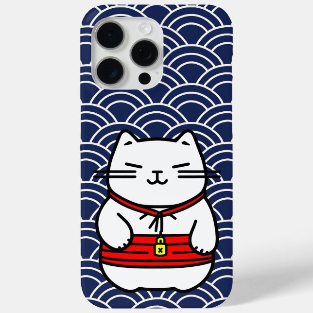Japanisch Lucky Cat oder Maneki-Neko Case-Mate iPhone Hülle (Rückseite)