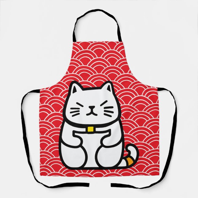 Japanisch Lucky Cat oder Maneki-Neko Schürze (Vorderseite)