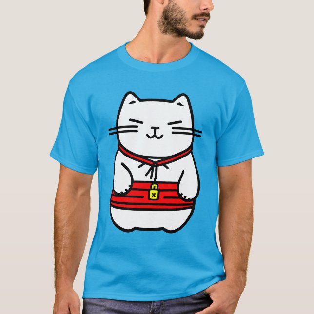 Japanisch Lucky Cat oder Maneki-Neko T-Shirt (Vorderseite)