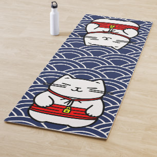 Japanisch Lucky Cat oder Maneki-Neko Yogamatte