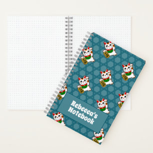 Japanisch Maneki Neko Lucky Cat Pattern Notizbuch
