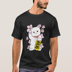 Japanisch Maneki Neko Lucky Cat Viel Glück Feng Sh T-Shirt