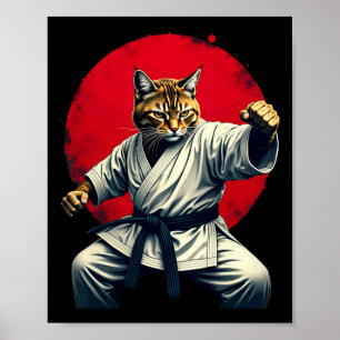 Japanisch Martial Art Judo Karate Cat für Männer F Poster