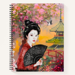 Japanisch mit einer Frau Notizbuch