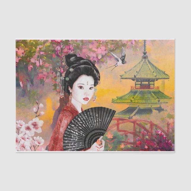 Japanisch mit einer Frau Seidenpapier (Vorderseite)