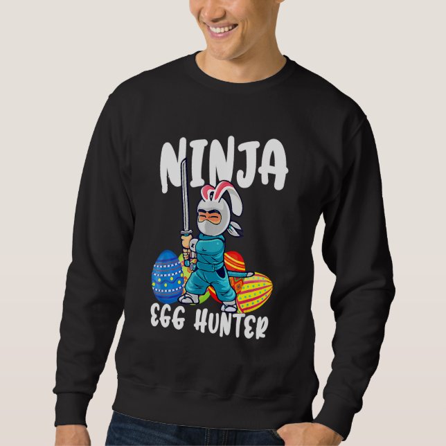 Japanisch Niedlich Ninja Eggs Hunter Happy Osterta Sweatshirt (Vorderseite)