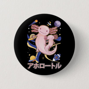 Japanisch Niedliche Axolotl-Familie Galaxy Anime Button