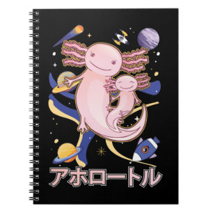 Japanisch Niedliche Axolotl-Familie Galaxy Anime Notizblock
