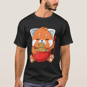 Japanisch Noodles Red Panda Eating Ra T-Shirt