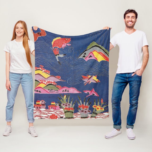 Japanisch Okinawan Dye (Bingata) Fleecedecke (Beispiel)