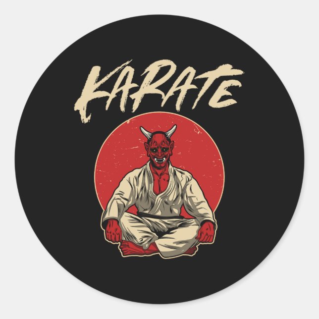 Japanisch Oni Demon - Karate-Geschenk Runder Aufkleber (Vorderseite)