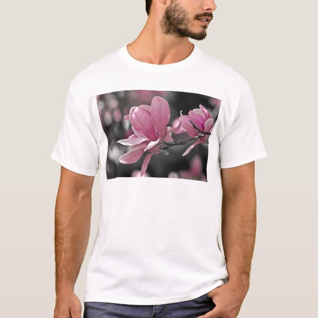 Japanisch Pink Saucer Magnolia T-Shirt (Vorderseite)