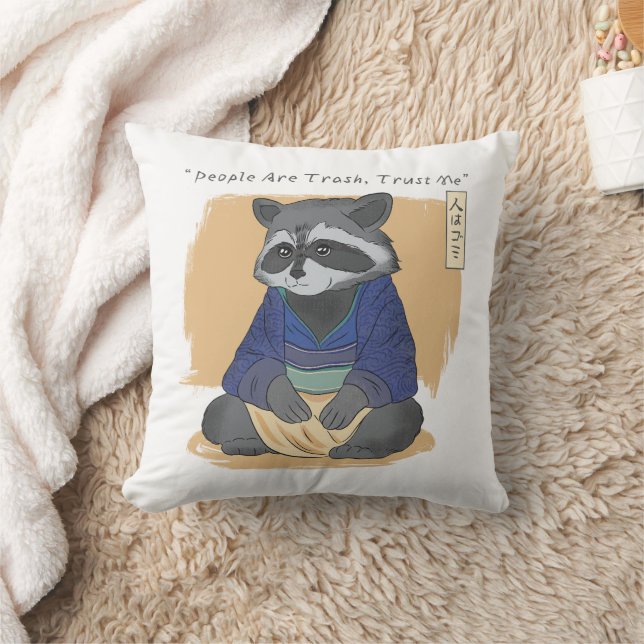 JAPANISCH RACCOON QUOTE MENSCHEN SIND WAHRSCHEINLI KISSEN (Decke)