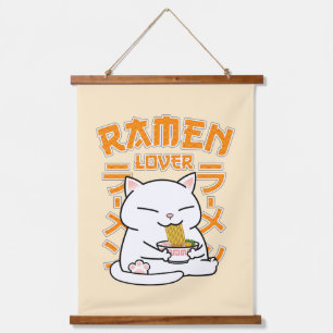 Japanisch Ramen Cat Ramen Lover Wandteppich Mit Holzrahmen