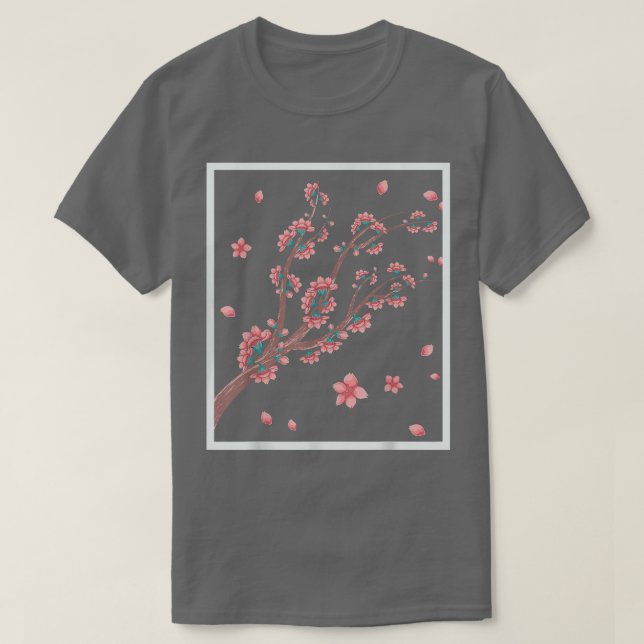 Japanisch Rosa Blume Blossom Sakura Cherry Blossom T-Shirt (Design vorne)