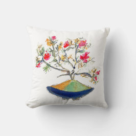 Japanisch Rosa Bonsai von Areilla & Lily Designs Kissen
