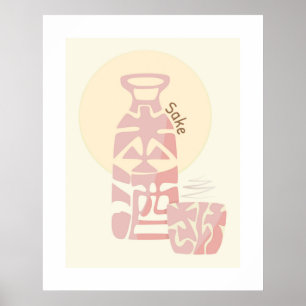 Japanisch Sake Kanji/Hiragano Kunst, Dichtung und  Poster