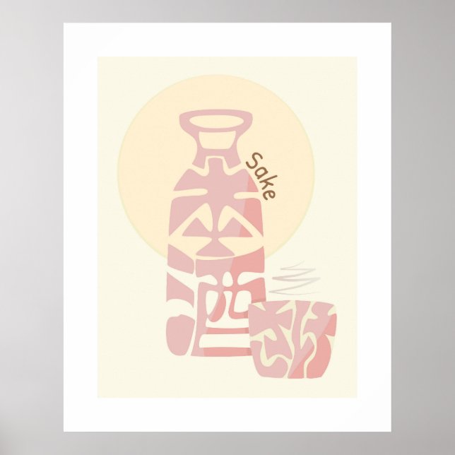 Japanisch Sake Kanji/Hiragano Kunst, Dichtung und  Poster (Vorne)