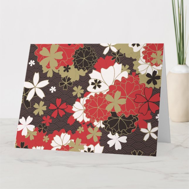 Japanisch Sakura Art Elegantes florales Muster Karte (Rückseite)