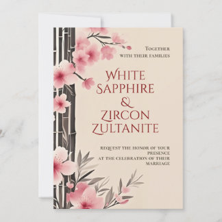 Japanisch Sakura Bamboo Hochzeitseinladung Einladung