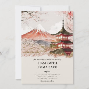 Japanisch Sakura Cherry Blossom Hochzeitseinladung Einladung
