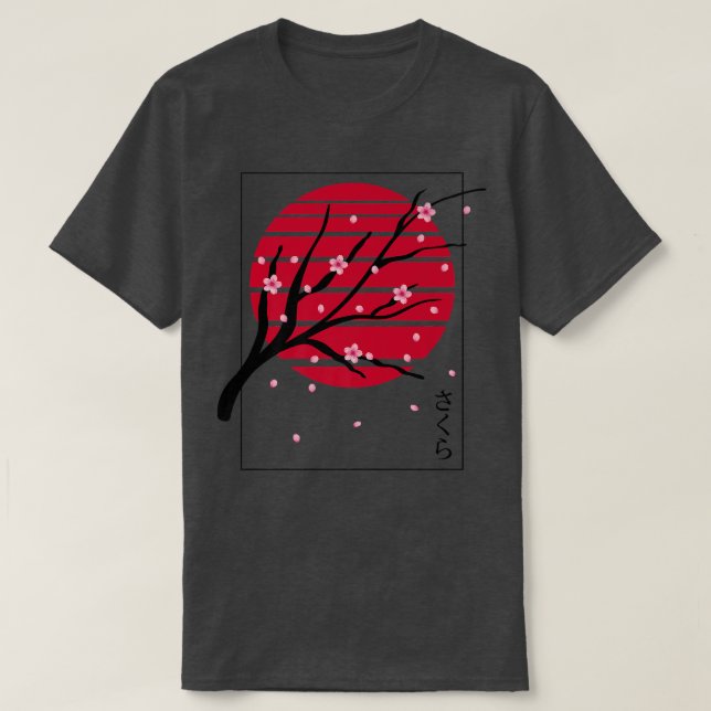 Japanisch Sakura Cherry Blossom T-Shirt (Design vorne)