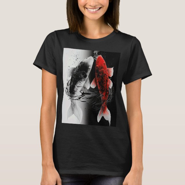 Japanisch Samurai Ästhetik Koi Fisch T-Shirt (Vorderseite)