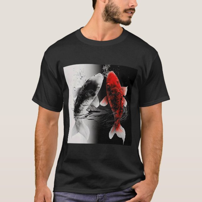 Japanisch Samurai Ästhetik Koi Fisch T-Shirt (Vorderseite)