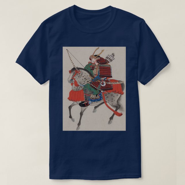 Japanisch Samurai auf Horseback T-Shirt (Design vorne)