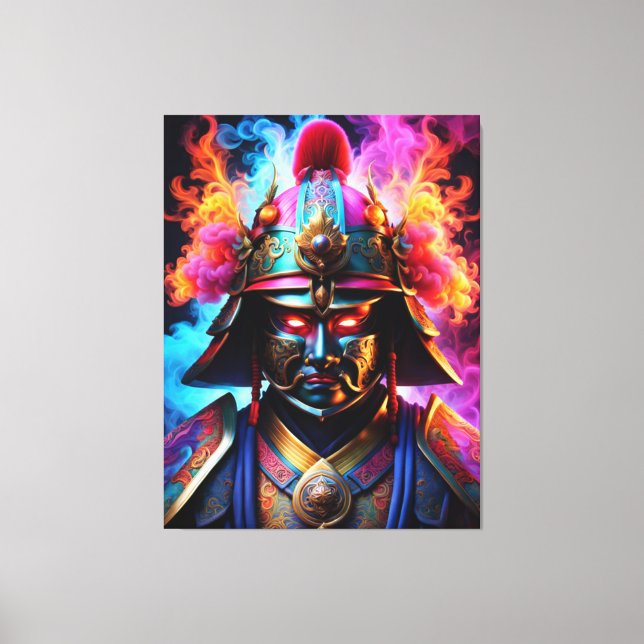 Japanisch Samurai Canvas Print Leinwanddruck (Vorderseite)