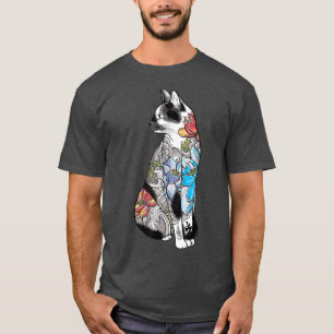 Japanisch Samurai Cat Katana Ninja Yakuza Tattoo ( T-Shirt