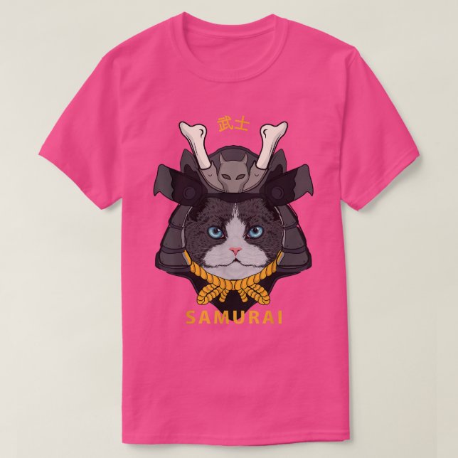 Japanisch Samurai Cat T - Shirt Copy (Design vorne)
