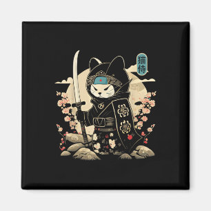 Japanisch Samurai Cat Tattoo Kawaii Ninja Cat _1 Magnet