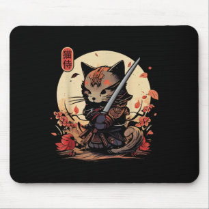 Japanisch Samurai Cat Tattoo, Kawaii Ninja Cat _2 Mousepad