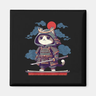 Japanisch Samurai Cat Tattoo Kawaii Ninja Cat Anim Magnet