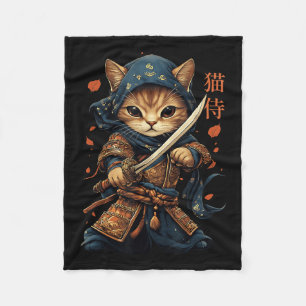 Japanisch Samurai Cat Tattoo Kawaii Ninja Cat Cat Fleecedecke