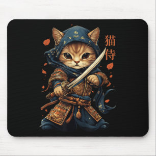 Japanisch Samurai Cat Tattoo Kawaii Ninja Cat Cat  Mousepad