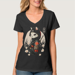 Japanisch Samurai Cat Tattoo, Ninja Cat T-Shirt