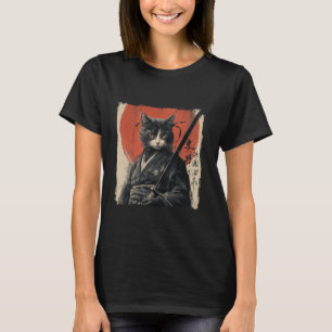 Japanisch Samurai Cat Ukiyo-e Warrior Art Japan Vi T-Shirt