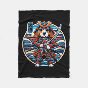 Japanisch Samurai Dog Tattoo, Beagle Kawaii Ninja Fleecedecke